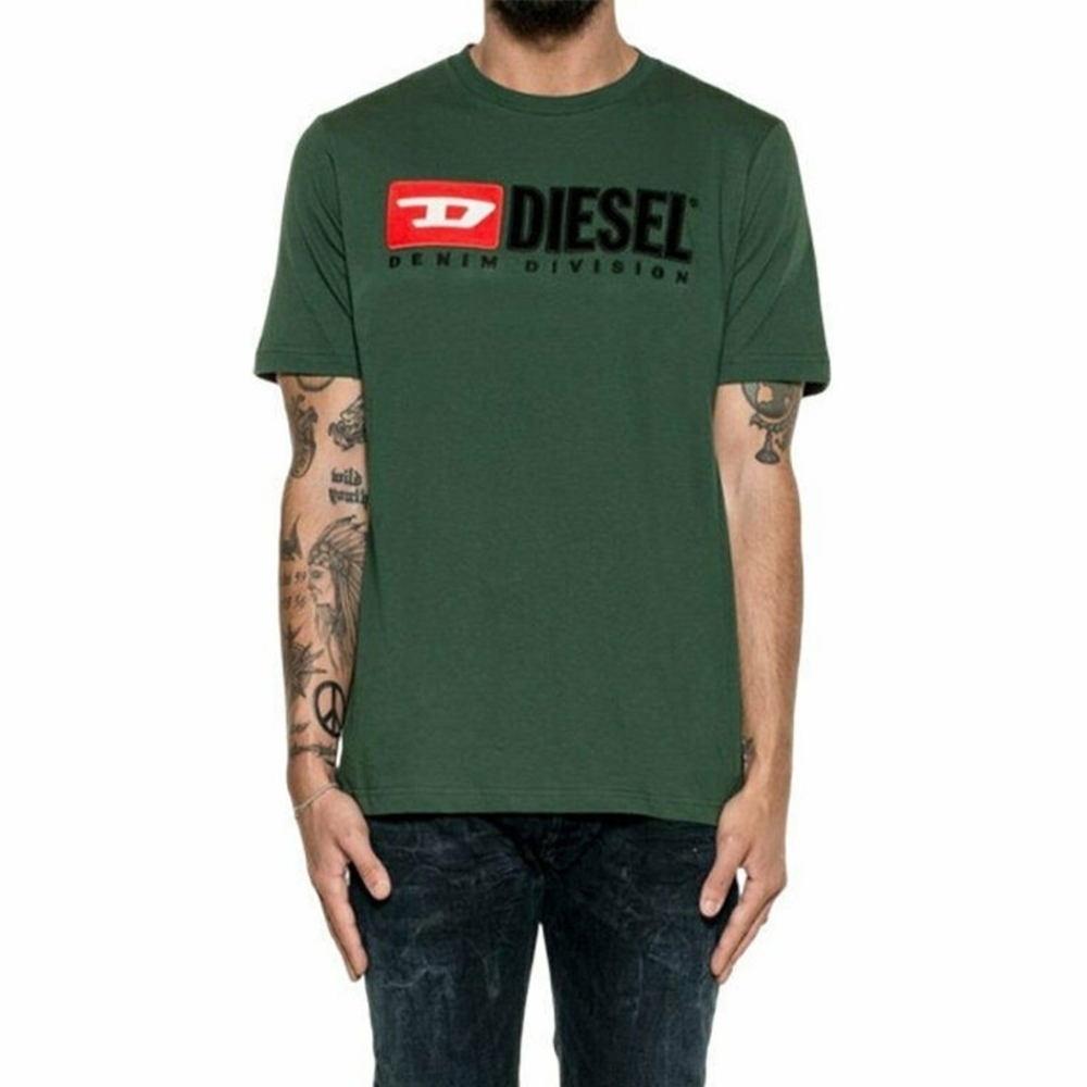 DIESEL T JUST DIVISION Mens T Shirt Short Sleeve Crew Neck Casual Cotton Tee LG